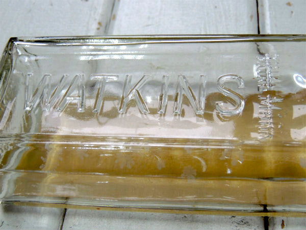 【WATKINS・バニラエッセンス】アンティーク ガラス瓶 オールド ボトル エンボス USA