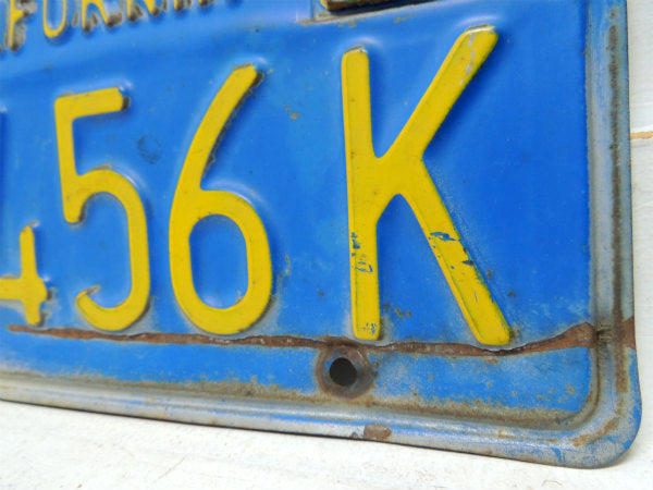 1969's~・ブルー 16 456 K カリフォルニア ヴィンテージ　ナンバープレート・USA