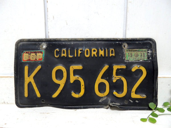 K95 652 カリフォルニア・1963s ビンテージ・ブラック×イエロー・ナンバープレート・アメ車