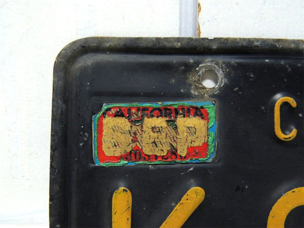 K95 652 カリフォルニア・1963s ビンテージ・ブラック×イエロー・ナンバープレート・アメ車