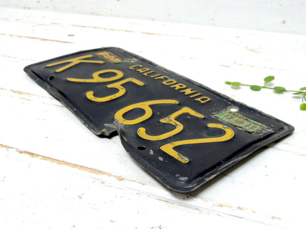 K95 652 カリフォルニア・1963s ビンテージ・ブラック×イエロー・ナンバープレート・アメ車
