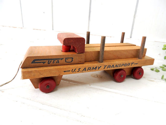 【1950's/U.S.ARMY/TRANSPORT】木製おもちゃ・トラック・ミリタリー・ビンテージ