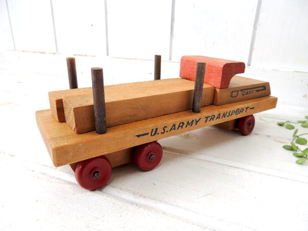 【1950's/U.S.ARMY/TRANSPORT】木製おもちゃ・トラック・ミリタリー・ビンテージ