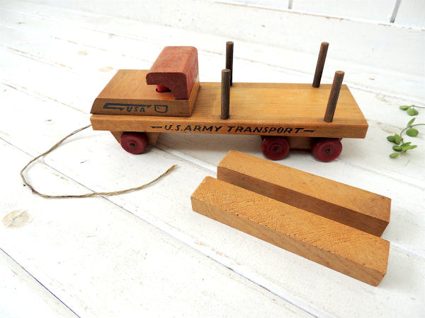 【1950's/U.S.ARMY/TRANSPORT】木製おもちゃ・トラック・ミリタリー・ビンテージ