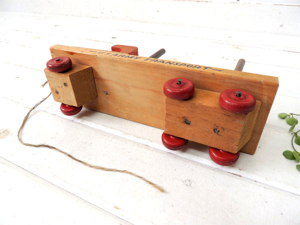 【1950's/U.S.ARMY/TRANSPORT】木製おもちゃ・トラック・ミリタリー・ビンテージ