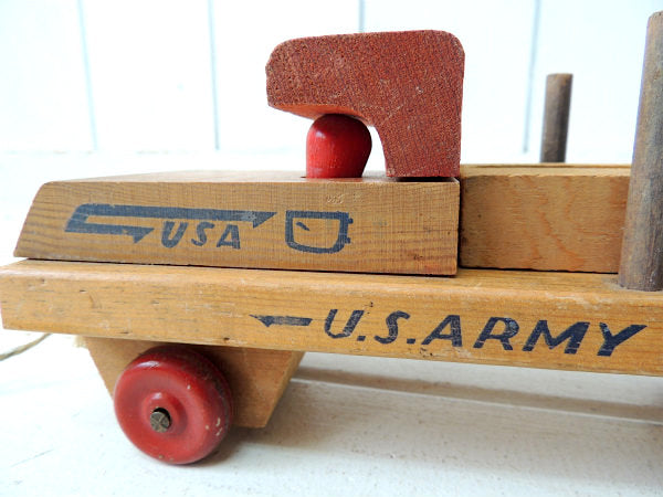 【1950's/U.S.ARMY/TRANSPORT】木製おもちゃ・トラック・ミリタリー・ビンテージ