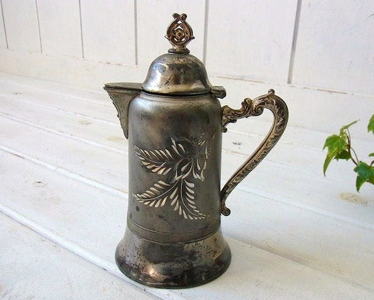 【QUADRUPLE】シルバー製・小さなアンティーク・ミルクポット　USA