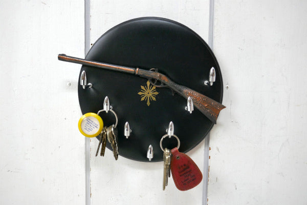 ライフルモチーフ 猟銃・ヴィンテージ・ウォールフック・キーフック・ウォールデコ・壁飾り・里帰り品