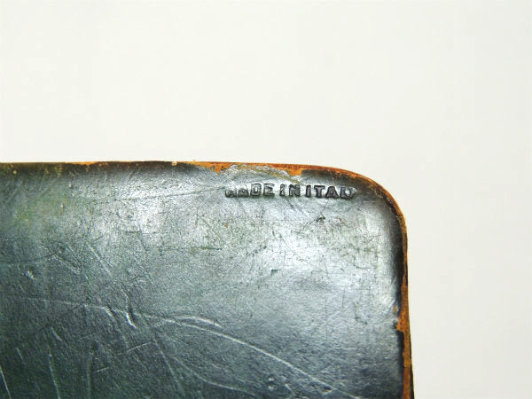 ITALY 革 イタリア レザー 型押し 紋章柄 アンティーク 宝石箱 ジュエリーボックス&ケース