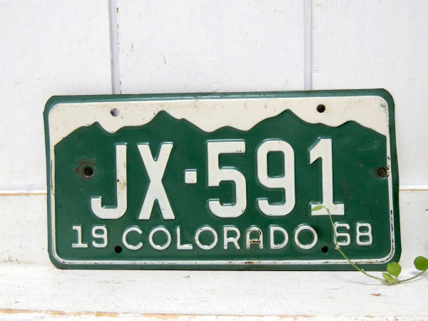 コロラド州　1968’s・JX-591・ビンテージ・ナンバープレート・カーライセンス・USA