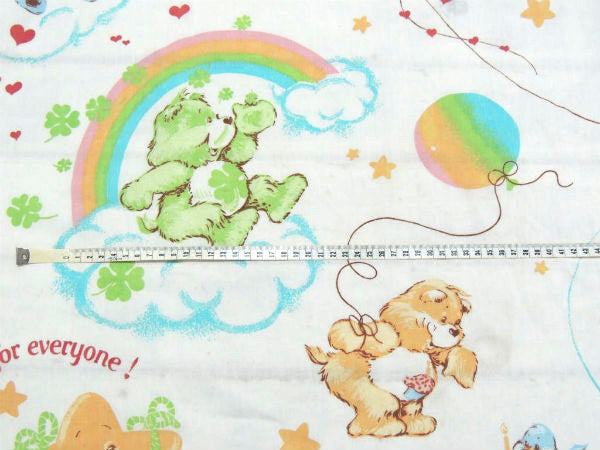 【ケアベア】Care Bears・星&レインボー柄・ヴィンテージ・USEDフラットシーツ(1/2)