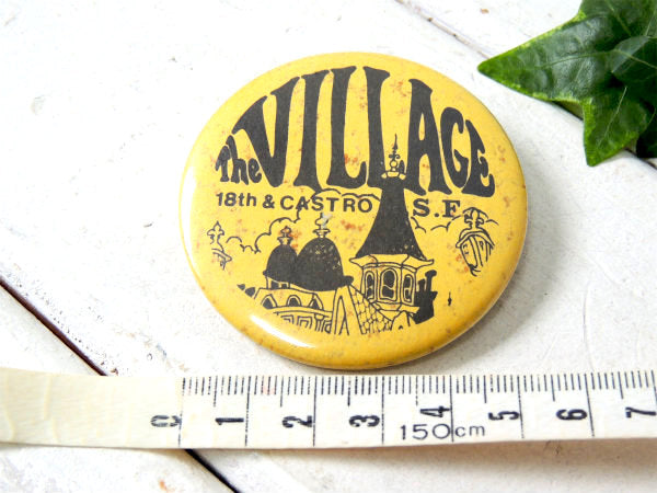 サンフランシスコ・カストロ地区・ヴィンテージ・アドバタイジング・缶バッジ・USA・アクセサリー