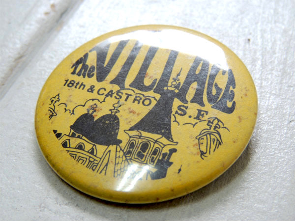 サンフランシスコ・カストロ地区・ヴィンテージ・アドバタイジング・缶バッジ・USA・アクセサリー