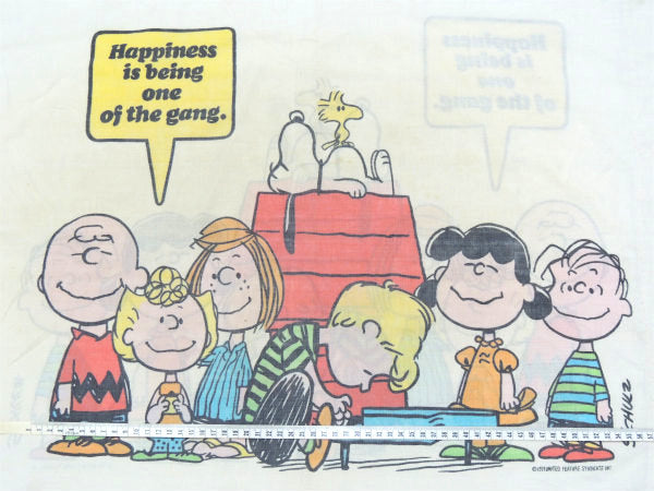 【スヌーピー】ピーナッツの仲間・ハピネス・1971年製・ヴィンテージ・ピローケース・枕カバー USA