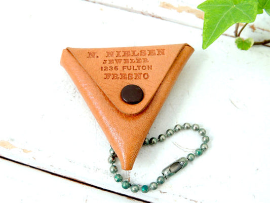 【USA・カリフォルニア・革▲】デッドストック・ビンテージ・アドバタイジング・レザー・コインケース