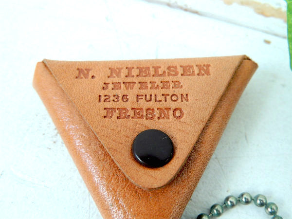 【USA・カリフォルニア・革▲】デッドストック・ビンテージ・アドバタイジング・レザー・コインケース