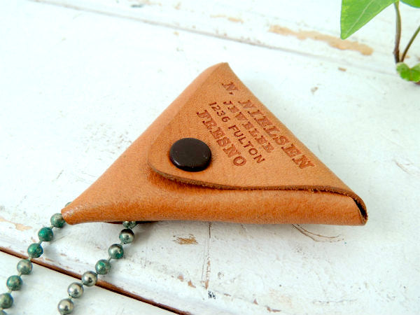 【USA・カリフォルニア・革▲】デッドストック・ビンテージ・アドバタイジング・レザー・コインケース