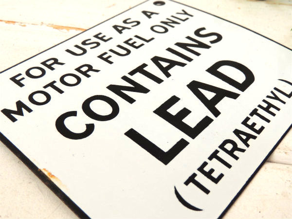 CONTAINS LEAD 1940s US ホーローサイン ヴィンテージ 看板・ガレージ 工業系