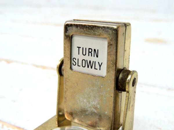 ゴールドトーン・温度計付き・回転式・卓上・アンティーク・デスクカレンダー・店内装飾