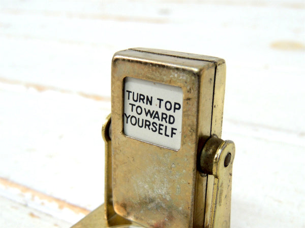 ゴールドトーン・温度計付き・回転式・卓上・アンティーク・デスクカレンダー・店内装飾