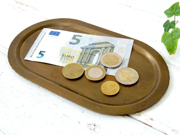 【北欧・SWEDEN・スウェーデン】・真鍮製・アンティーク・マネートレイ&ポケットチェンジ