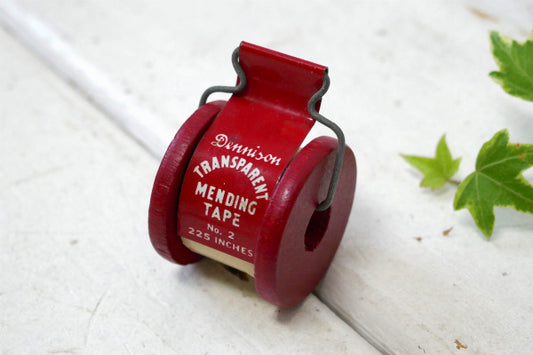 Dennison 木製スプール 40s 文房具 ビンテージ メンディングテープ 補修 テープ USA