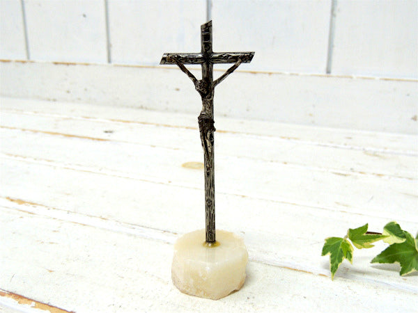 【金属製×大理石】細工・アンティーク・クロス・十字架・キリスト・教会・USA