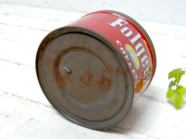 【フォルジャーズ・SF】赤・1959's・ブリキ製・ビンテージ・コーヒー缶・ティン缶・USA