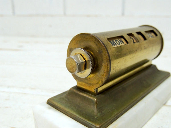 【大理石×真鍮製】ミッドセンチュリー・アンティーク・デスクカレンダー・卓上カレンダー USA