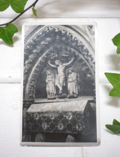 スペイン 蚤の市 ポストカード キリスト 十字架 アンティーク モノクロ 絵葉書