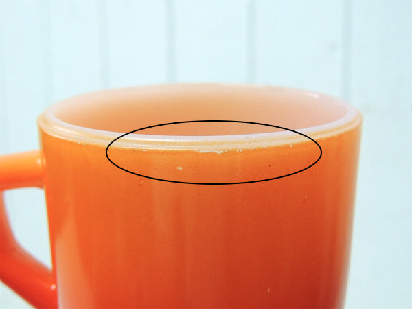 【Fire King】ファイヤーキング・オレンジ色・グラデーション・マグカップ/リブドボトム