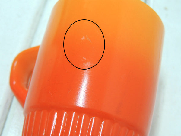 【Fire King】ファイヤーキング・オレンジ色・グラデーション・マグカップ/リブドボトム