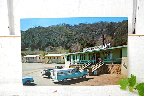 LAKE HENSHAW アメ車・キャンピングカー キャビン ヴィンテージ・ポストカード　USA
