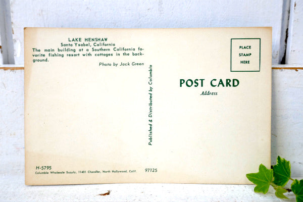 LAKE HENSHAW アメ車・キャンピングカー キャビン ヴィンテージ・ポストカード　USA