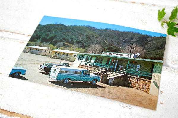 LAKE HENSHAW アメ車・キャンピングカー キャビン ヴィンテージ・ポストカード　USA