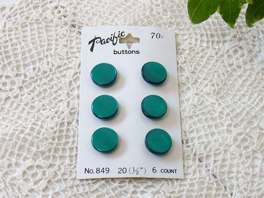 【Pacific Button】デッドストック・グリーン・アンティーク・ボタン・1シート(6個入り)