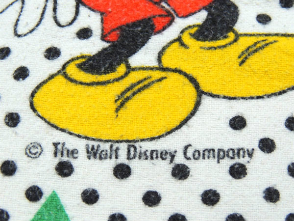 【ミッキーマウス】コットン100%・星柄&水玉柄・ヴィンテージ・ユーズドシーツ(フラットタイプ)