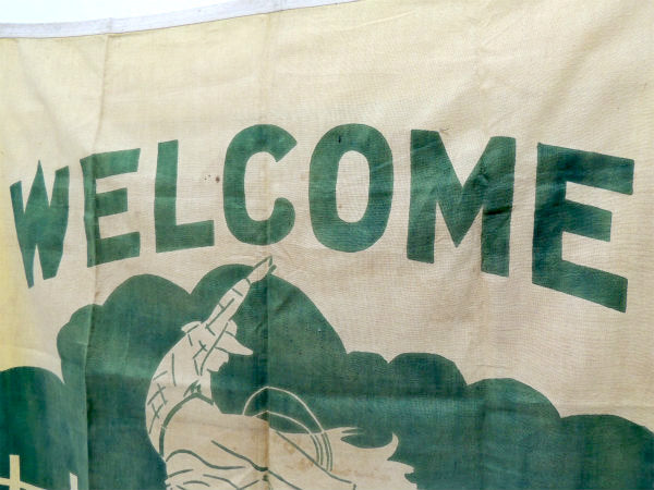 WELCOM・カウボーイ BIGサイズ アメリカンビンテージ ウェルカム フラッグ・旗