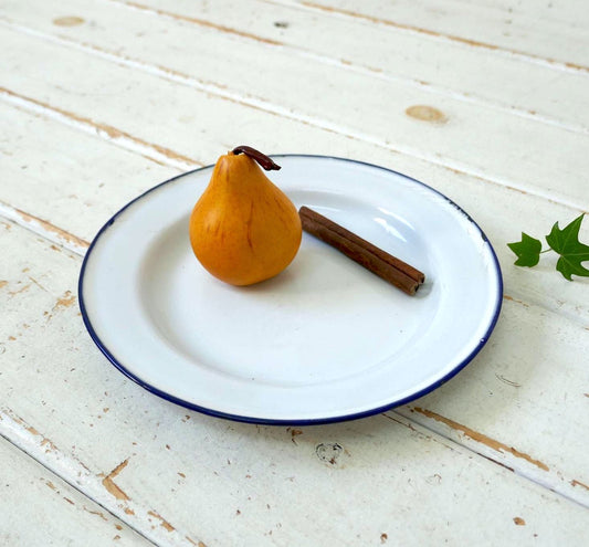 KOCKUMS コクムス スウェーデン ホーロー製 ヴィンテージ 皿 プレート 食器 ホワイト×ネイビー