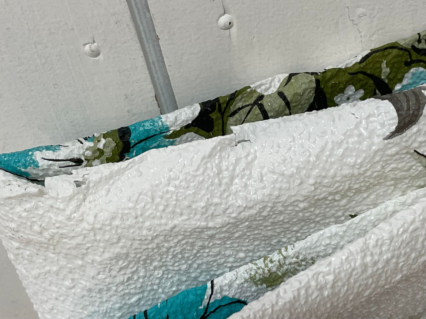 aradise Mfg Co CALIF ミッドセンチュリー 花柄 レトロ デッドストック 1950's ヴィンテージ カーテン クロス USA ターコイズブルー