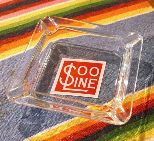 Soo Line スーライン 鉄道 ＄ ガラス製 アドバタイジング ヴィンテージ 灰皿 アシュトレイ USA