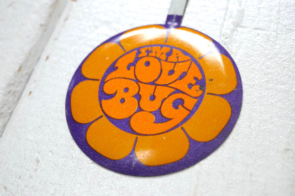 LOVE BUG ラブ・バグ USA 1968's ブリキ製 ヴィンテージ ピンバッジ パープル×オレンジ