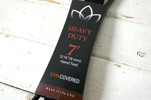 HEAVY DUTY 最強 STAY COVERED ステイカバード USA 7'HandTied リーシュ サーフィン 8ミリ