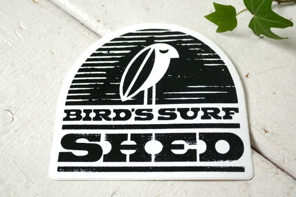 BIRD'S SURF SHED サンディエゴ・サーフショップ・カリフォルニア・ステッカー(白黒)