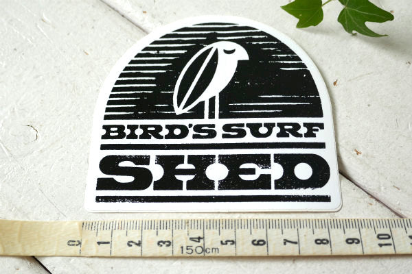 BIRD'S SURF SHED サンディエゴ・サーフショップ・カリフォルニア・ステッカー(白黒)
