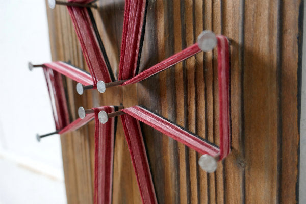 ストリングスアート ウォールデコ 木製 ヴィンテージ 十字架 クロス キリスト 聖品 聖書の言葉