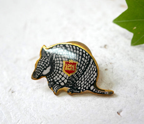 ★ LONE STAR テキサス州 ビール アルマジロ アドバタイジング デッドストック ビンテージ ピンズ ピンバッジ