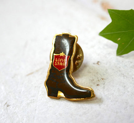ローンスター ビール ★ LONE STAR テキサス州 ビール カウボーイブーツ アドバタイジング デッドストック ビンテージ ピンズ ピンバッジ