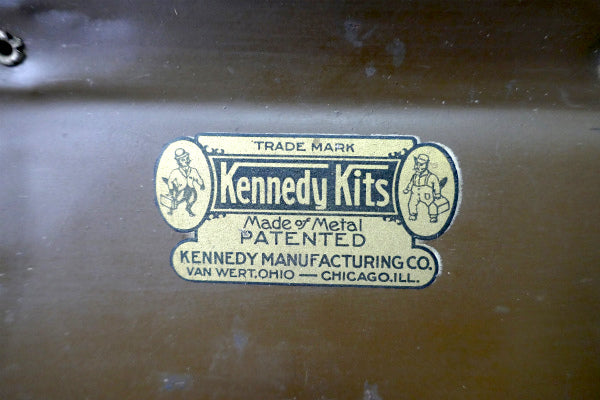 Kennedy Kits メタル製 ２段式 オールド OLD ヴィテージ ツールボックス 工具箱 ブラウンカラー USA