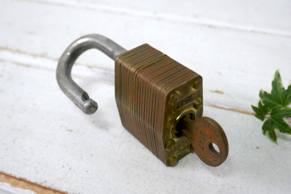 Master Lock Co ライオン マスターロック デッドストック ヴィンテージ 南京錠 パッドロック 真鍮鍵2本付き USA